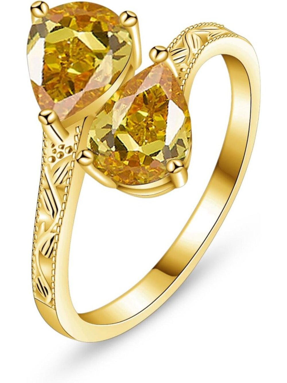 Adjustable Vintage Milgrain Filigree Birthstone Ring, 2.5ct, Sizes 5-9